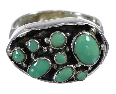 Southwestern Silver And Turquoise Ring Size 5-1/2 YX84562